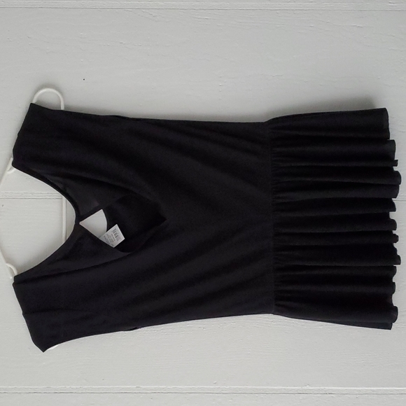 NWT AEO AMERICAN EAGLE OUTFITTERS Black Peplum Soft Top - Picture 2 of 3